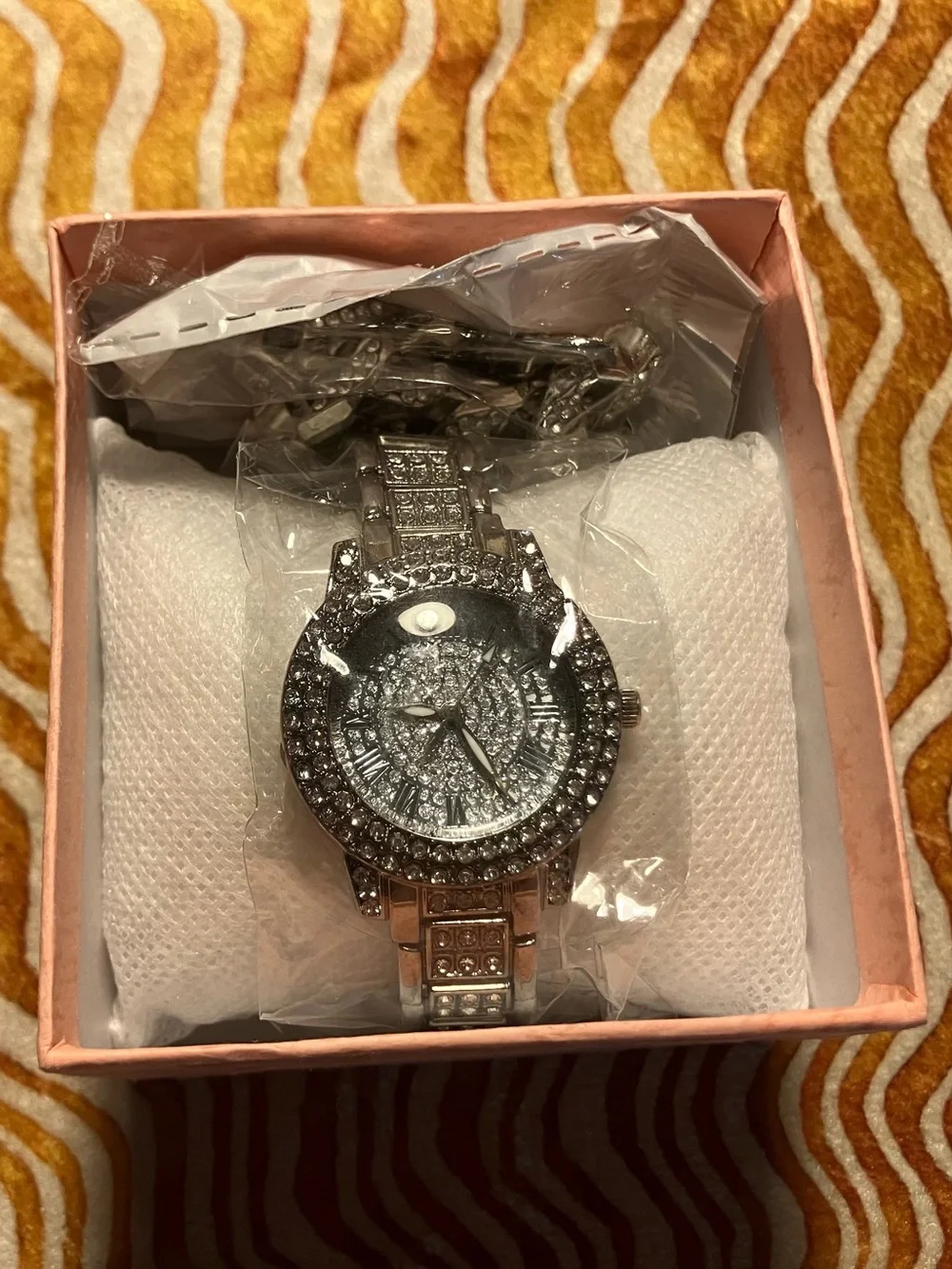 Woman’s Sparkling Silver Watch and Matching Bracelet